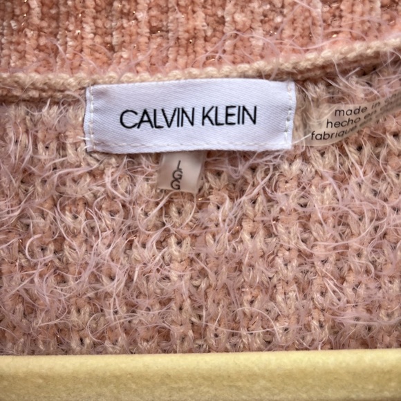 Calvin Klein Fluffy chenille cowl turtleneck large - Picture 2 of 6
